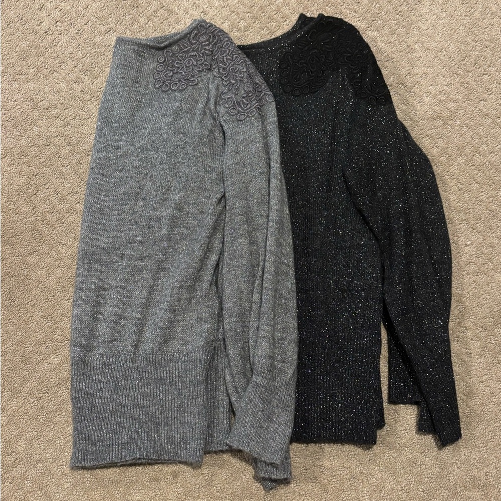 Elle Bundle of 2 Sparkle Crochet Sweaters